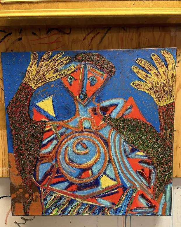 Medieval Disco, oil stick on canvas by Francis X. Donovan