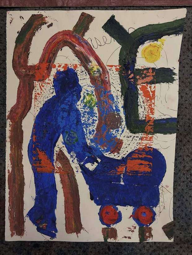 Baby Fadah, acrylic on paper by Francis X. Donovan